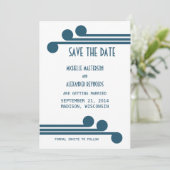 Blue Simple Deko Chic Save the Date einladen Einladung (Stehend Vorderseite)
