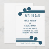 Blue Simple Deko Chic Save the Date einladen Einladung (Vorne/Hinten)