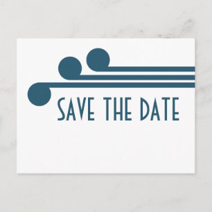 Blue Simple Deko Chic Save the Date Postkarte