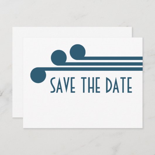 Blue Simple Deko Chic Save the Date Postkarte (Vorne/Hinten)