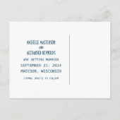 Blue Simple Deko Chic Save the Date Postkarte (Rückseite)