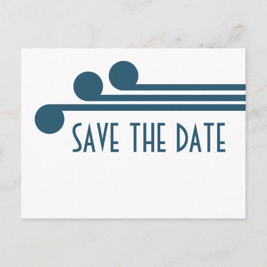 Blue Simple Deko Chic Save the Date Postkarte (Vorderseite)