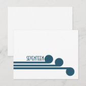Blue Simple Deko Chic Tischnummer Postcard (Vorne/Hinten)
