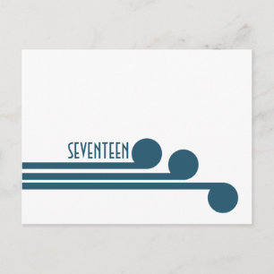 Blue Simple Deko Chic Tischnummer Postcard