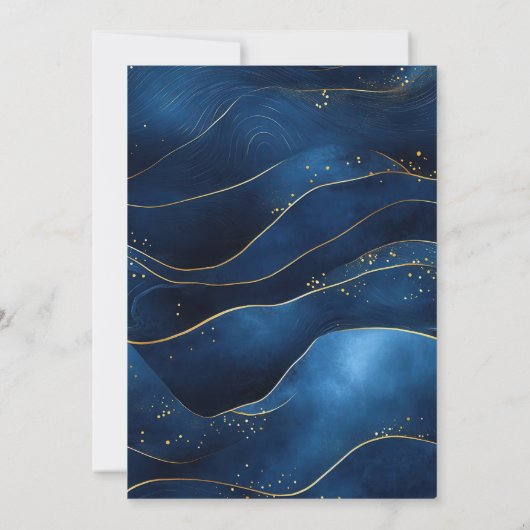 Blue Simple Elegance Retirement Party Einladung (Rückseite)