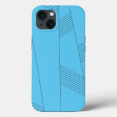 Blue, simple, elegant, abstract line pattern Case-Mate iPhone hülle (Rückseite)