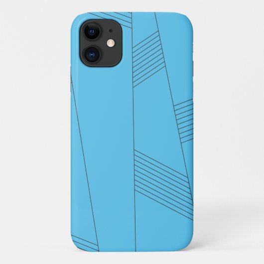 Blue, simple, elegant, abstract line pattern Case-Mate iPhone hülle (Rückseite)
