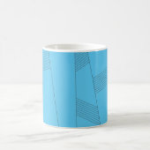 Blue, simple, elegant, abstract line pattern kaffeetasse (Mittel)