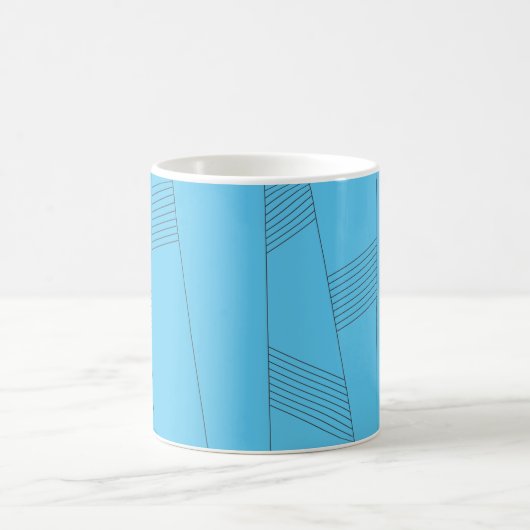 Blue, simple, elegant, abstract line pattern kaffeetasse (Mittel)