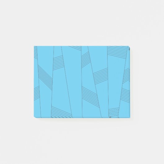 Blue, simple, elegant, abstract line pattern post-it klebezettel (Vorderseite)