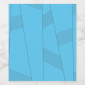 Blue, simple, elegant, abstract line pattern weinetikett (Einzelnes Label)