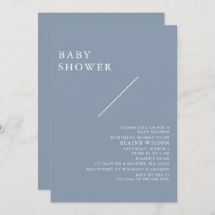 Blue Simple Elegante Modern Baby Shower Einladung