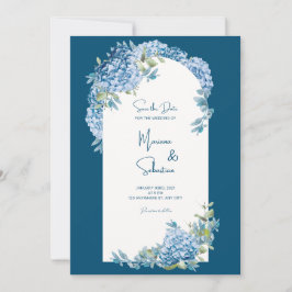 Blue Simple Elegante Wedding Einladung