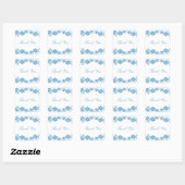 Blue Simple Floral Danke Stickers (Blatt)