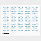 Blue Simple Floral Save the Date Stickers (Blatt)