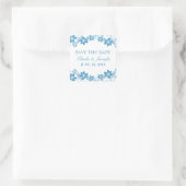 Blue Simple Floral Save the Date Stickers (Tasche)