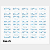 Blue Simple Floral Wedding Stickers (Blatt)