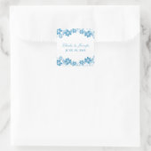 Blue Simple Floral Wedding Stickers (Tasche)