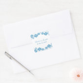 Blue Simple Floral Wedding Stickers (Umschlag)