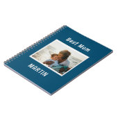 Blue simple Foto individuelle Name Notizblock (Linke Seite)