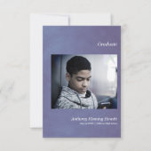 Blue Simple Graduate Announcement Foto (Vorderseite)