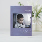 Blue Simple Graduate Announcement Foto (Stehend Vorderseite)