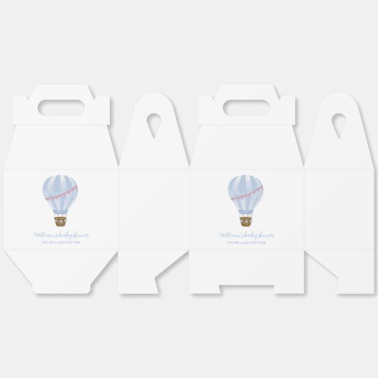 Blue Simple Hot Air Ballon Boy Baby Dusche Geschenkschachtel (Ungeklappt)