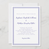 Blue Simple Minimalistisch Chic Wedding Einladung (Vorderseite)