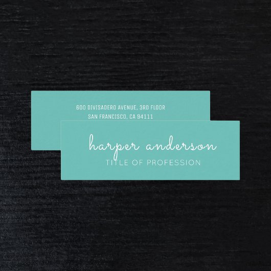 Blue Simple Modern Beruflich Mini Visitenkarte