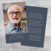 Blue Simple Modern Foto Beerdigungskarte