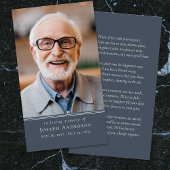 Blue Simple Modern Foto Beerdigungskarte