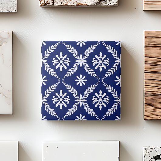 Blue Simple Modern Geometric Abstrakt Fliese