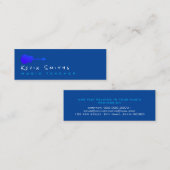 Blue Simple Modern Guitar Teacher Mini Visitenkarte (Vorne/Hinten)