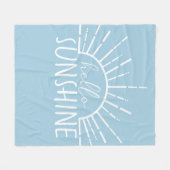 Blue Simple Modern Hello Sunshine Fleecedecke (Vorderseite (Horizontal))