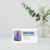 Blue Simple Modern Professional Medical Doctor Visitenkarte (Stehend Vorderseite)