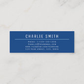 Blue Simple Modern Typografy Graduate Name Card Telefonnummerkarte (Rückseite)