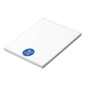 Blue Simple Monogram Classic Trendy Notepad Notizblock (Rotiert)