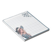 Blue Simple Niedlich Anime Boho Notepad Notizblock (angewinkelt)