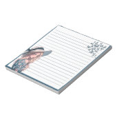 Blue Simple Niedlich Anime Boho Notepad Notizblock (Rotiert)