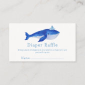 Blue Simple Ocean Whale Diaper Raffle Baby Dusche Begleitkarte (Vorderseite)