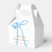 Blue Simple Polka Dot Bow Baby Dusche Geschenkschachtel (Rückseite)