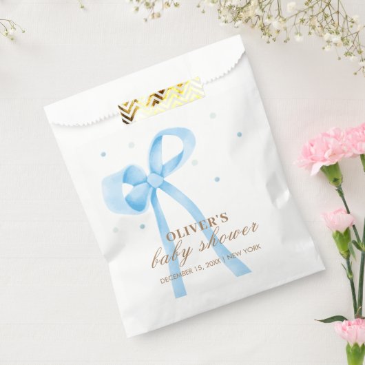 Blue Simple Polka Dot Bow Baby Dusche Geschenktütchen (Versiegelt)