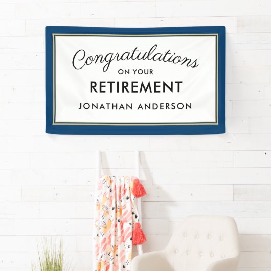 Blue Simple Retirement Party Banner (Insitu)