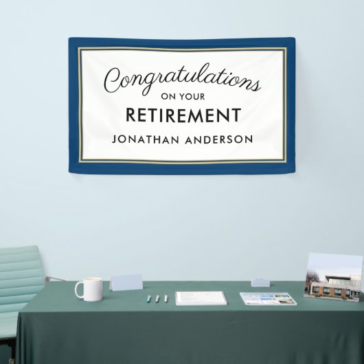 Blue Simple Retirement Party Banner (Messeveranstaltung)