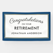 Blue Simple Retirement Party Banner (Horizontal)