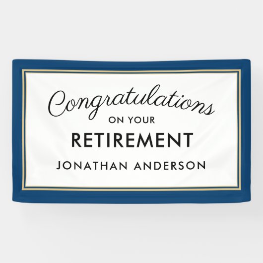 Blue Simple Retirement Party Banner (Horizontal)