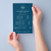 Blue Simple Salon Service Menu Flyer (Handgriff)