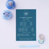 Blue Simple Salon Service Menu Flyer (Einzeln)