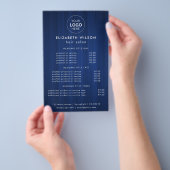 Blue Simple Salon Service Menu Flyer (Handgriff)