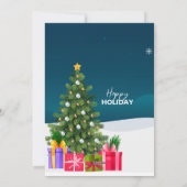 Blue Simple Santa Cartoon Frohe Weihnachten (Rückseite)